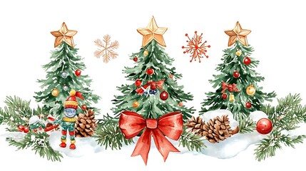 christmas tree and decorations