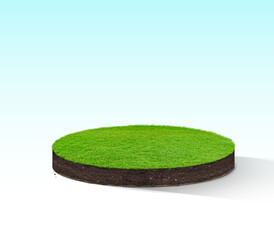 Lush Green Grass Patch on Detailed Earth Cross-Section – A Minimalist Eco-Inspired Design