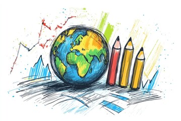 Innovative Business Art: Visual Representation of Financial Modeling and Market Analysis