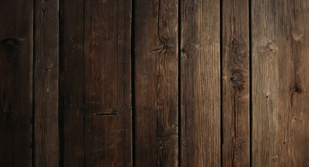 Fototapeta premium Close-up view of a rustic wooden surface displaying a rich array of textures and patterns formed by weathered planks in a warm, earthy tone.