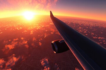 Aeroplane Gliding Through the Skies at Dawn: A Journey Beyond the Horizon