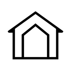 Basic House Outline Icon Featuring a Simple Roof - Suitable for Real Estate, Home Design, and Property Marketing Projects