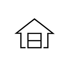 Minimalistic House Outline Icon for Real Estate, Property, and Home Design - Perfect for Architecture and Construction Projects