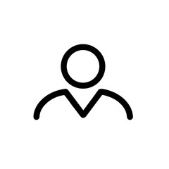 Person Outline Symbol Representing User, Profile, or Individual Identification in Digital Interfaces