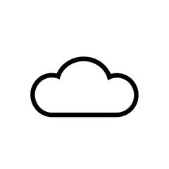 Cloud Icon for Data Storage, Online Services, Cloud Computing, and Remote Backup Solutions