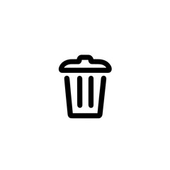 Trash Can Icon for Deleting Files, Waste Disposal, Cleanup, and Recycling Management