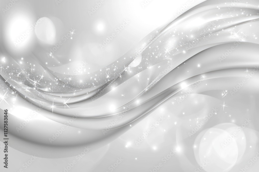 Poster glittering silver atmosphere: elegant abstract background with shimmering bokeh effects for holiday 