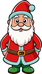 Santa claus character. Cute christmas decoration. Holiday xmas sticker cartoon illustration