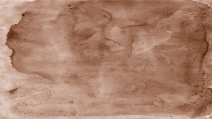 Brown milk chocolate coffee beige nude white watercolor water. Abstract art background. Light pale pastel soft shade. Brush stroke daub blot splash grunge. Mocha mousse color 2025. Blank. Design.