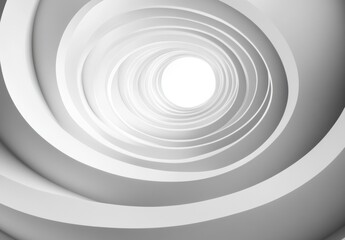 Obraz premium A spiral shaped room with a white ceiling and walls