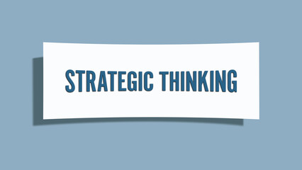 Strategic thinking. A card isolated on blue background.