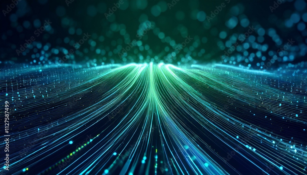 Poster digital river: abstract flow of data