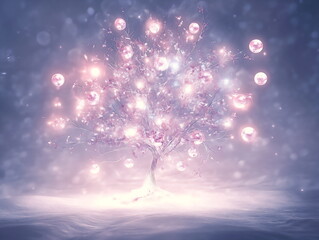 Naklejka premium christmas tree with lights