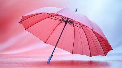 Pink umbrella open on a gradient background.