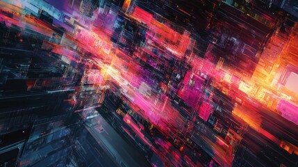 Obraz premium Digital art illustrating the expansion of the technology market through visual representation