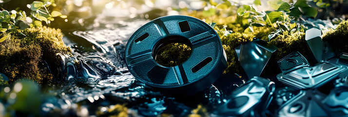 circular economy wheel, reflecting the circular and sustainable aspects of the business concept, including elements of reduce, reuse and recycle. Generative ai