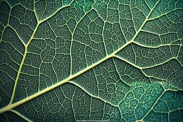 A leaf with a lot of veins and a green color