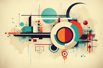 Obraz premium Vibrant abstract geometric shapes and pattern design for modern artistic expressions