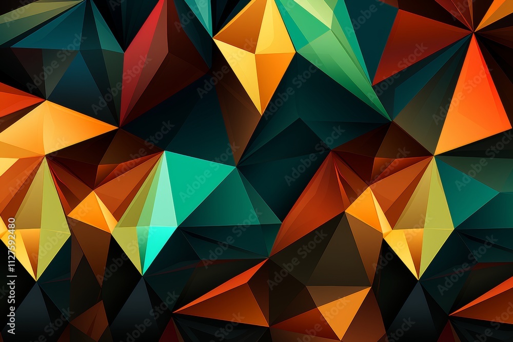 Poster vibrant abstract geometric shapes and patterns a captivating design exploration