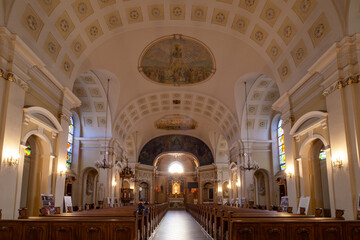 Interior of St. Martin's Church in Kępno, Poland