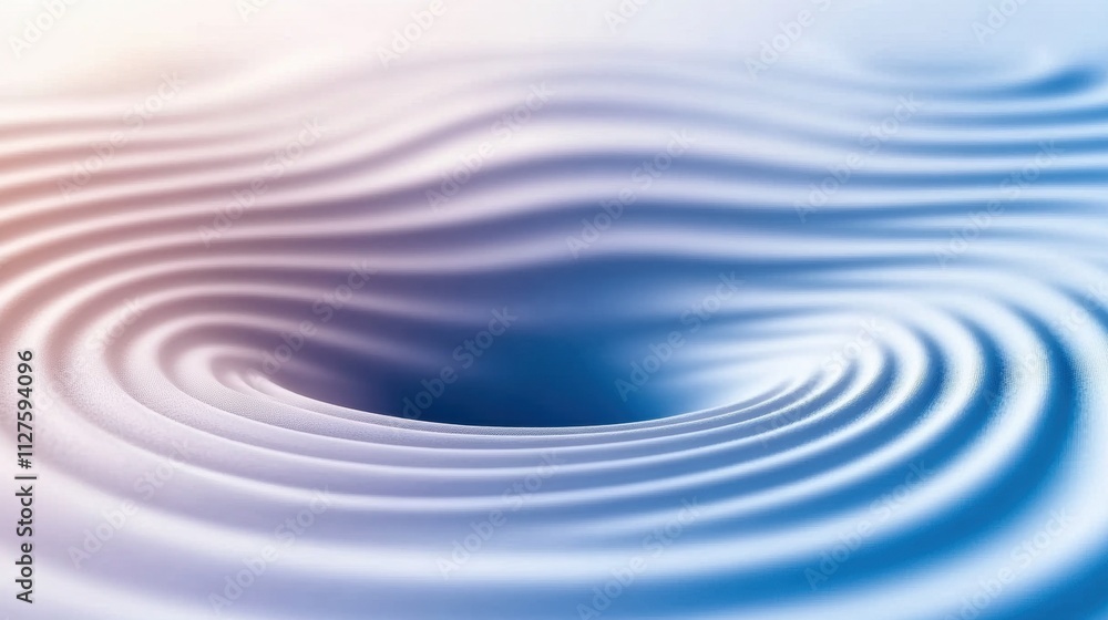 Poster abstract waves create a mesmerizing pattern in soft blue and white tones, ai