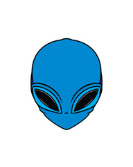 Classic alien with big eyes. Original vector illustration in vintage style. T-shirt design.