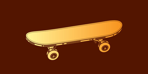 Retro skateboard. Original vector illustration in vintage style. T-shirt design. © artmarsa