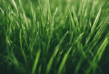 Fototapeta premium Fresh long green grass isolated against a flat background