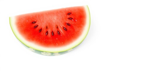 A vibrant watermelon resting on a clean white background, perfectly isolated for design purposes, sweet, white background