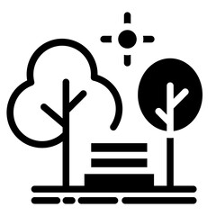 park bench icon sign vector