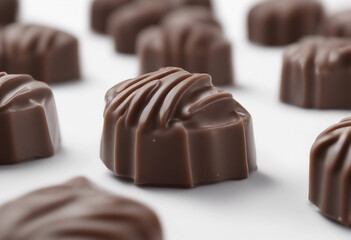 Chocolate pralines isolated on transparent or white background