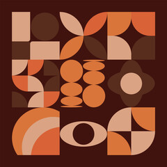 Geometric pattern vector background with geometric prints in the shape of rectangles, squares and circles.