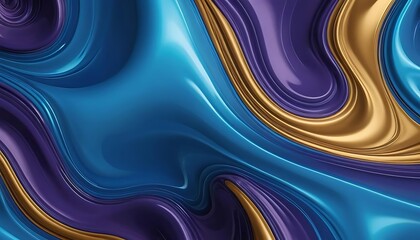 Abstract Waves of Blue and Purple with Organic Flowing Patterns
