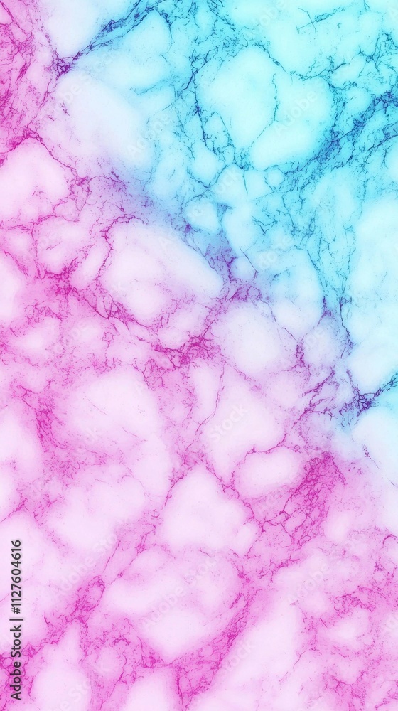 Poster pink and blue marble texture blending together, creating a vibrant and colorful background with intr