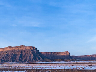 red rock canyon in winter