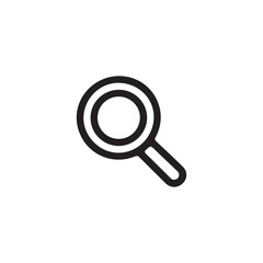 magnifying glass icon vector line art on white background.
