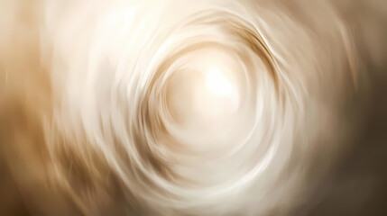 A mystical and dreamlike atmosphere evoked by a blurred white and beige circle composition with subtle golden undertones, ethereal, luminous, allure, shimmering. Mystify. Illustration