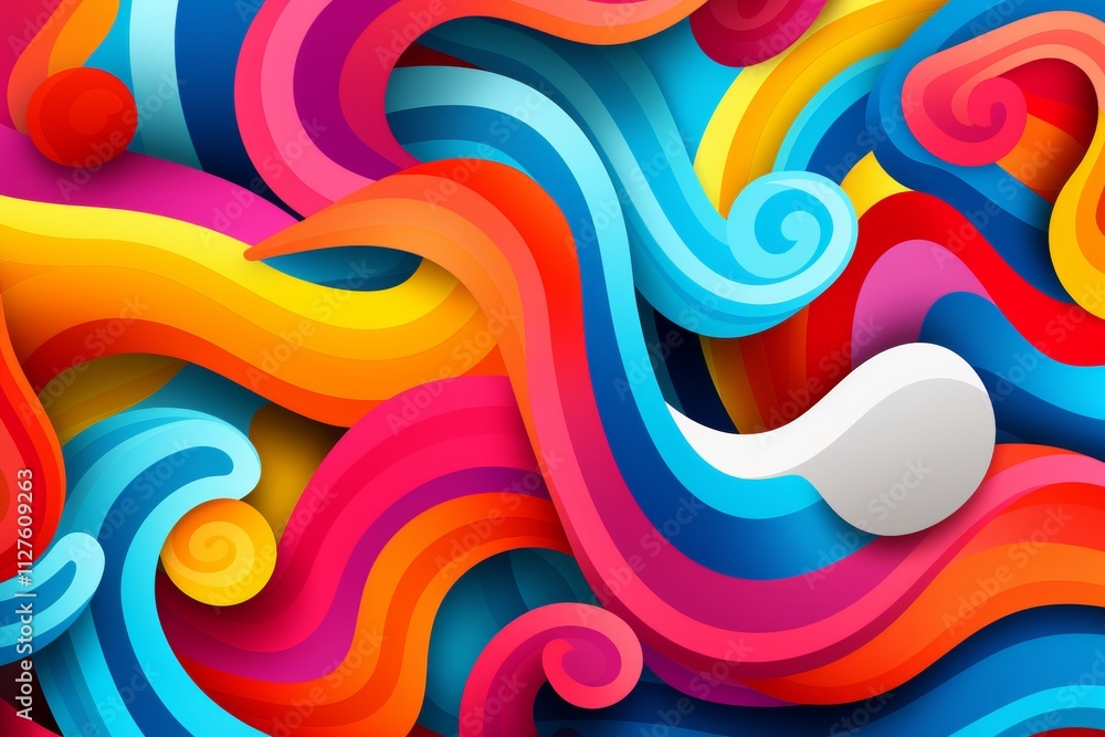 Poster vibrant abstract geometric shapes with dynamic pattern designs for modern art enthusiasts