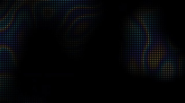 Animated abstract technology black background random dots and grid 4K