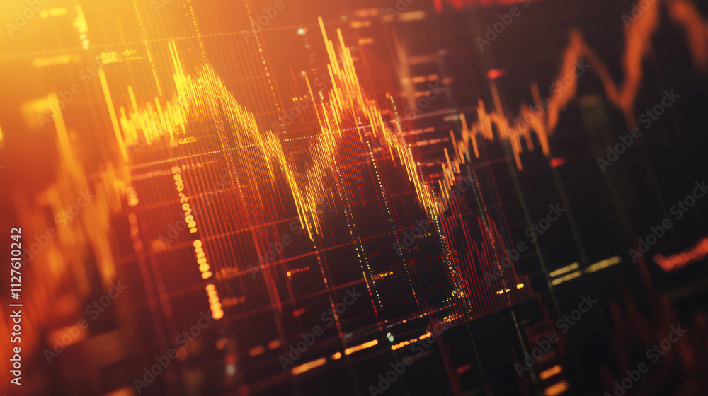 Leinwandbilder computer screen displaying financial data graph indicating positive market trends and potential inve