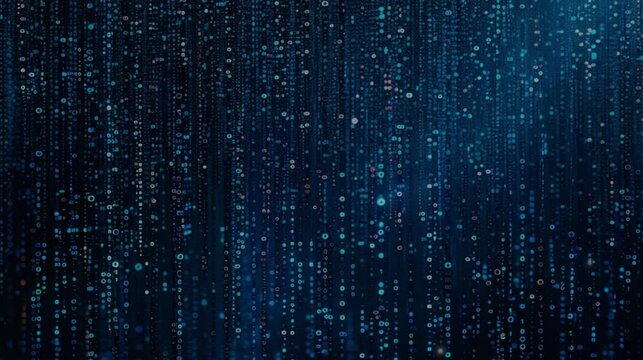 Abstract blue digital binary code matrix texture background, representation technology computer cyberspace internet digital data network programming communication coding concept