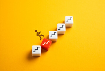 A person encounters a problem when climbing to a goal. A change in plans. A challenge with a catch....