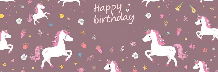 Baby shower and birthday card set featuring adorable hand-drawn unicorns in vector illustration style, pattern, baby shower