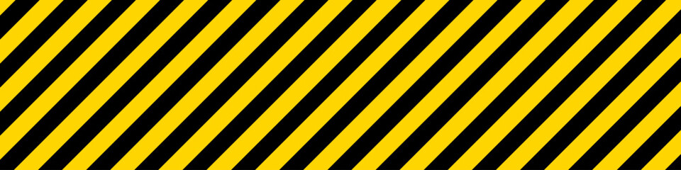 Abstract geometric striped texture. Warning yellow black diagonal stripes line. Stripe caution hazard, danger road sign symbol for road alert. Symbol of hazardous and radioactive substances. Vector	
