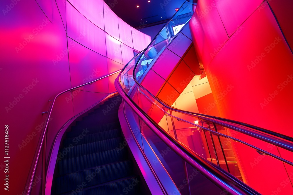 Poster exploring light and form in abstract architecture inspired by technology and innovation