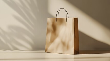 A blank, folded, and creased shopping bag mockup with a realistic design, editable via psd file, perfect for showcasing retail products or branding designs. photoshop textures. 