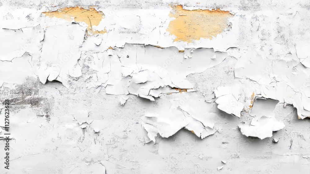 Poster inverted image of scratch marks and peeling paint on metal wall,scratch and rust markings on old met