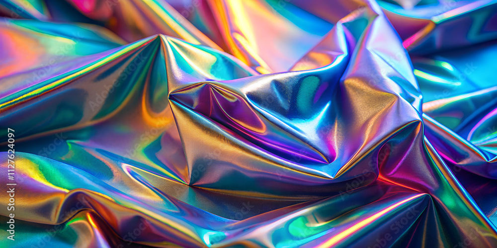 Aufkleber glossy holographic abstraction with vibrant colors creates an illusion of depth and texture