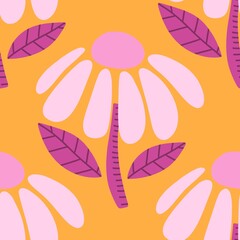 Abstract floral seamless flowers pattern for wrapping paper and fabrics and kids