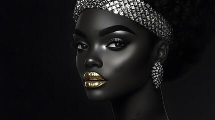 A striking portrait that embodies grace, luxury, and poise.